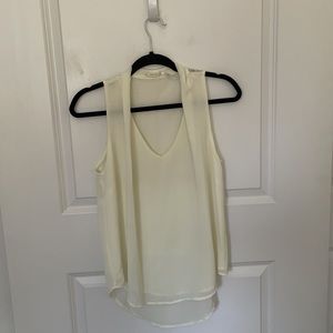 Poetry Cream Sheer Flowy Tank Top Small